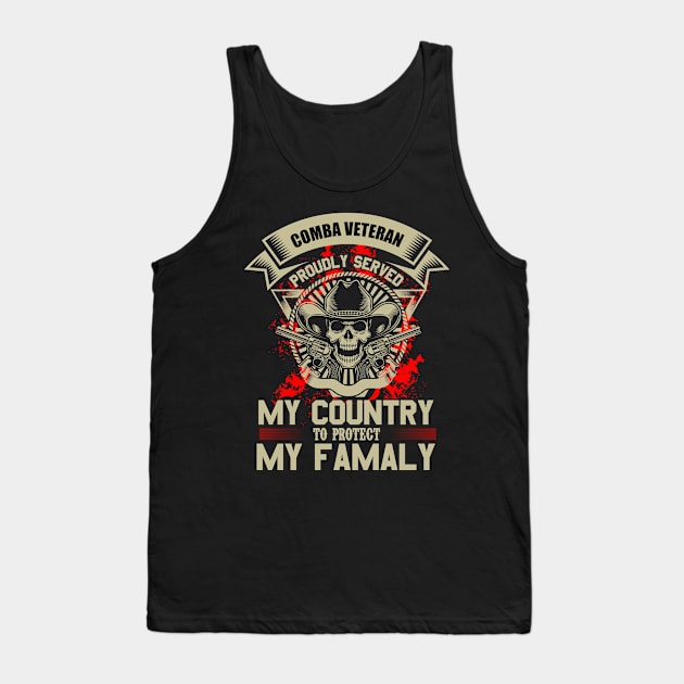 I Protect My Family Comba Veteran Art Design Gift Tshirt Tank Top by gdimido